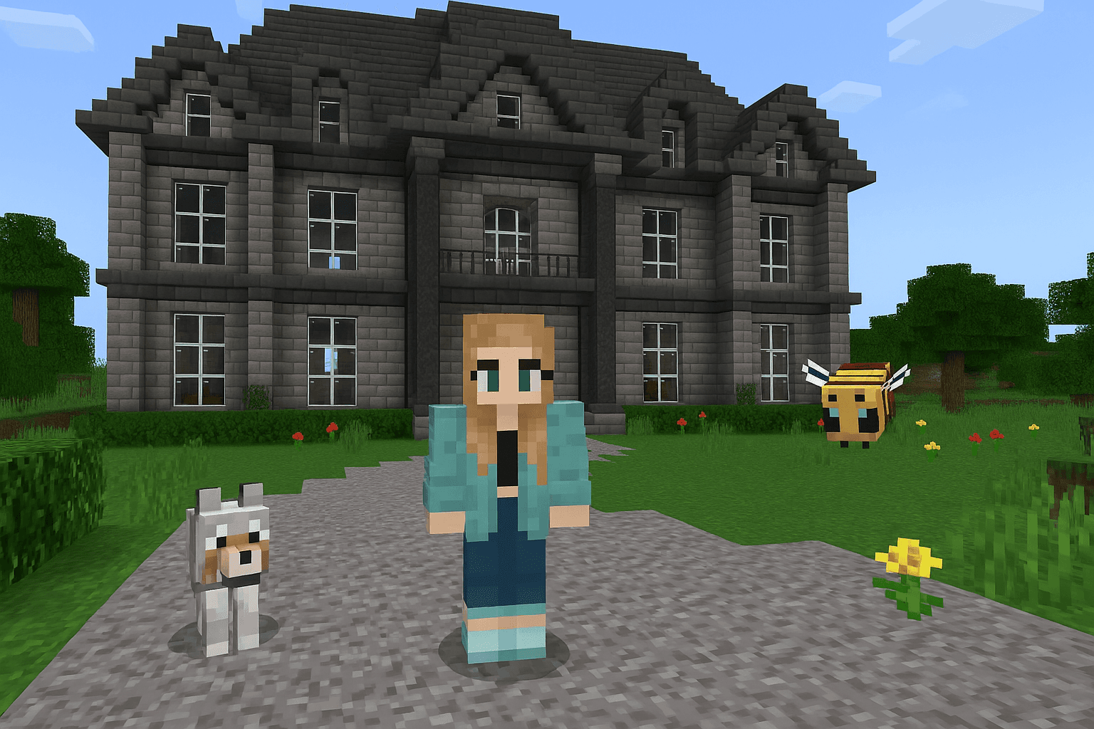 Teen in Minecraft therapy session building a safe space house - innovative gaming approach to mental health treatment